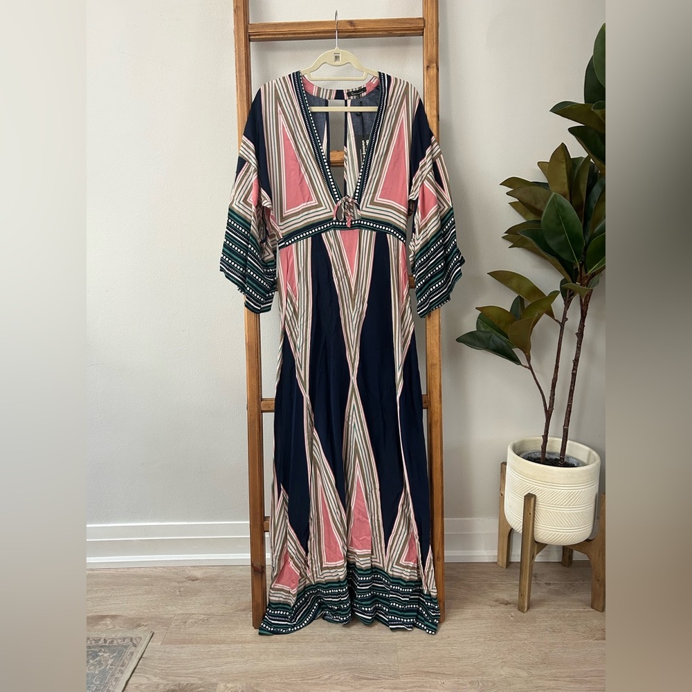 “The Clothing Co.” Gorgeous Cotton Geometric Print Maxi Dress